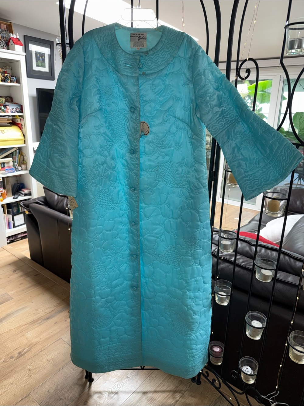 VINTAGE NWT Bullock’s women’s quilted bed jacket/robe/lounge coat 1960’s-70’s